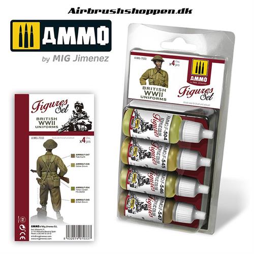 AMIG 7033 BRITISH UNIFORMS WWII SET 4 x 17 ml